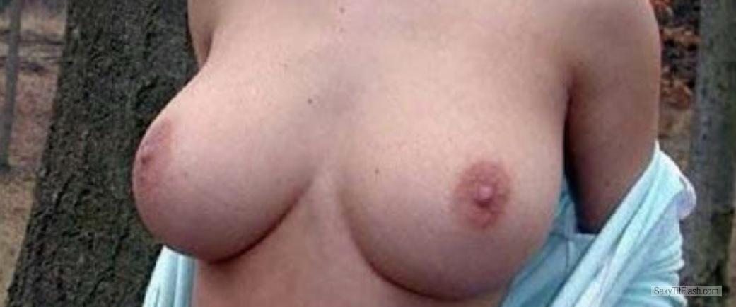 Tit Flash: My Medium Tits - Topless Natural Sexy from United States